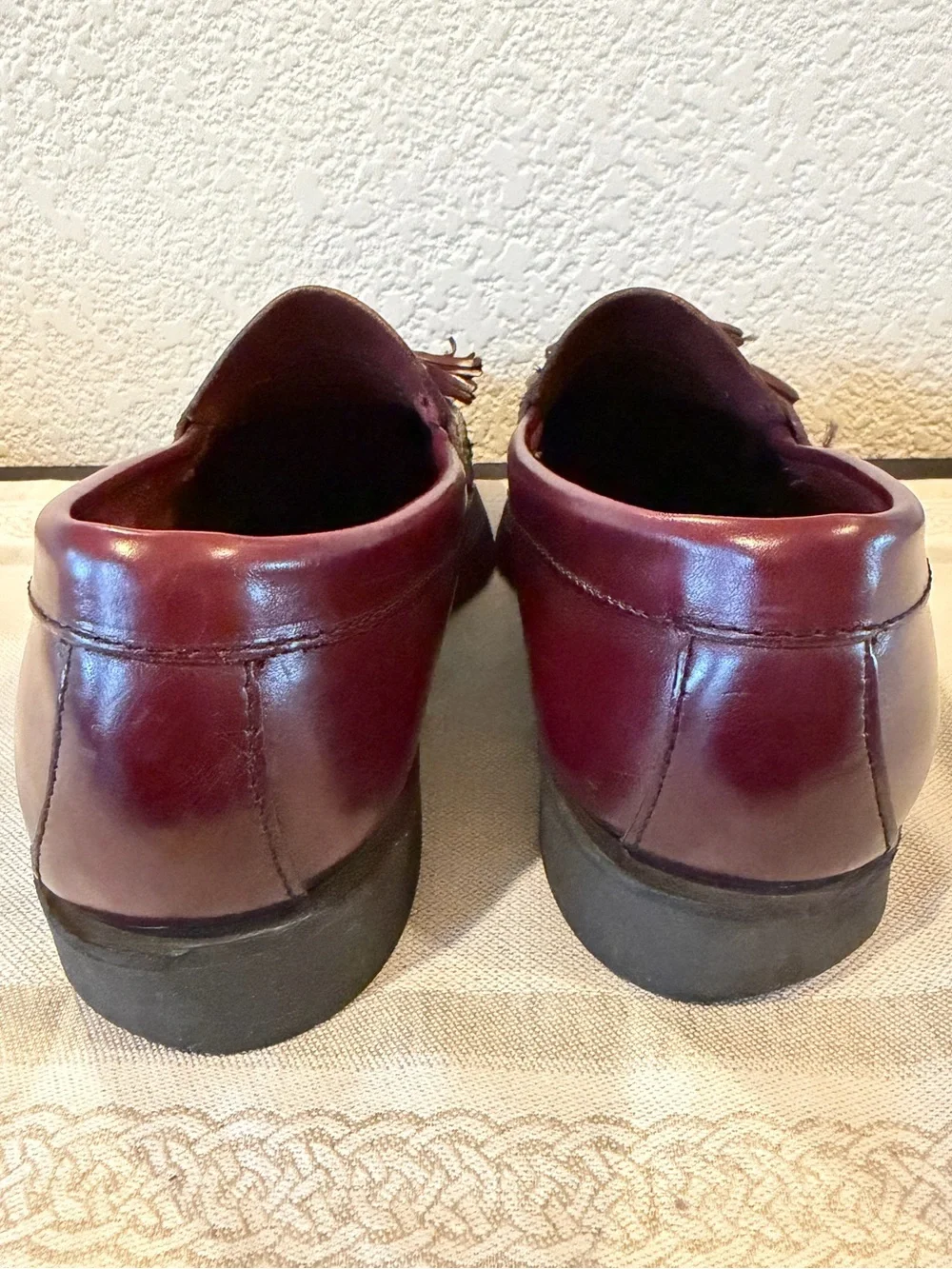 Bass Weejun Wine Leather Tassel Loafers